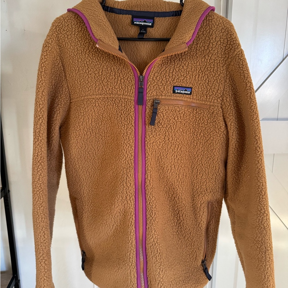 Patagonia Fleece Hoodie with Purple Accents
